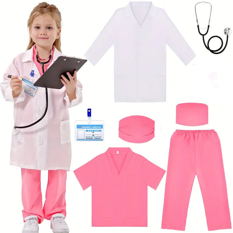 Medical Lab Coat - 7PCS Bambini Dottore Infermiera Vestito Cosplay