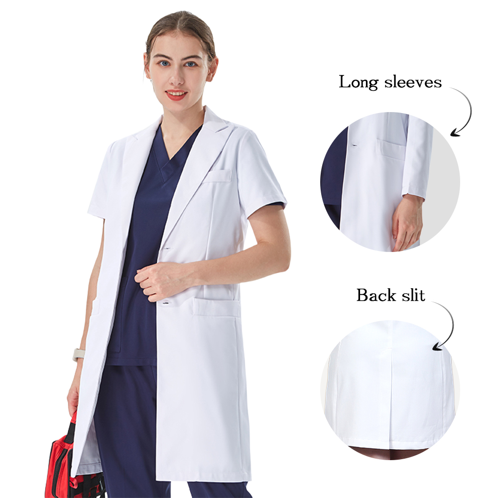 Medical Lab Coat - Camice da Medico Bianco con Colletto