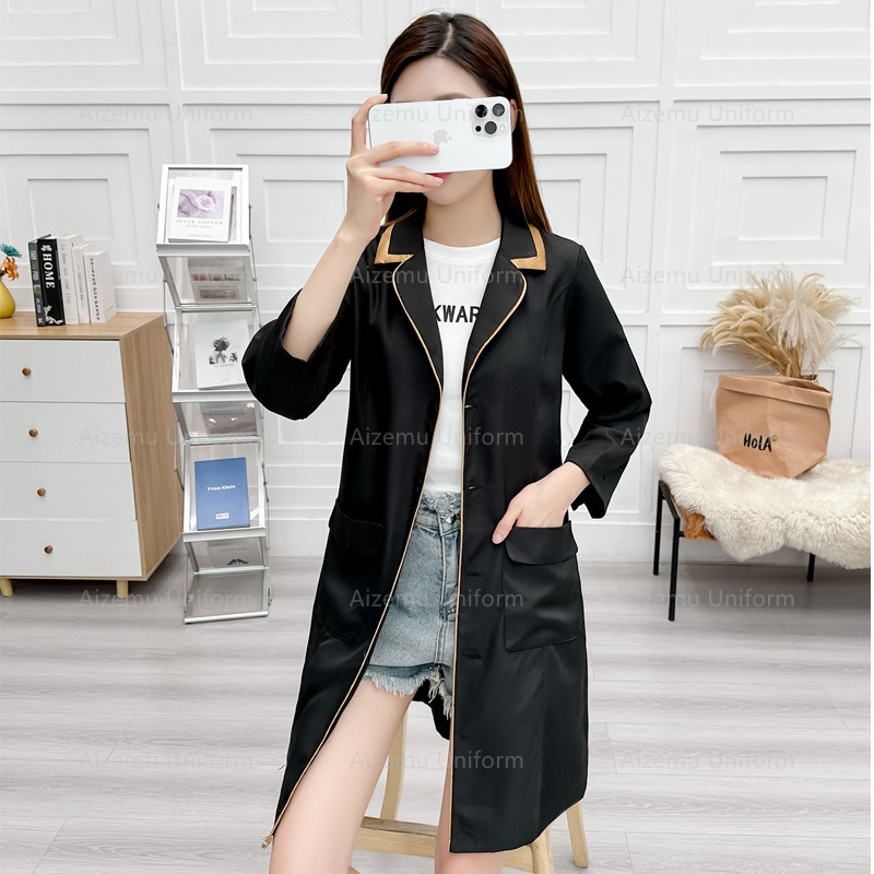 uniforme di bellezza nera con  - Medical Lab Coat recensione e prezzo