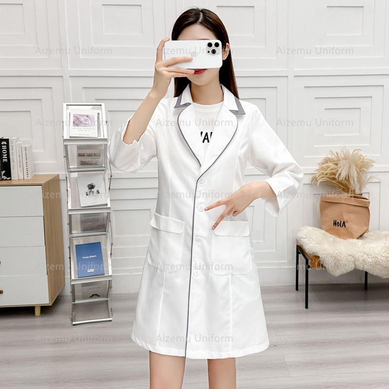 uniforme di bellezza nera con  - Medical Lab Coat recensione e prezzo